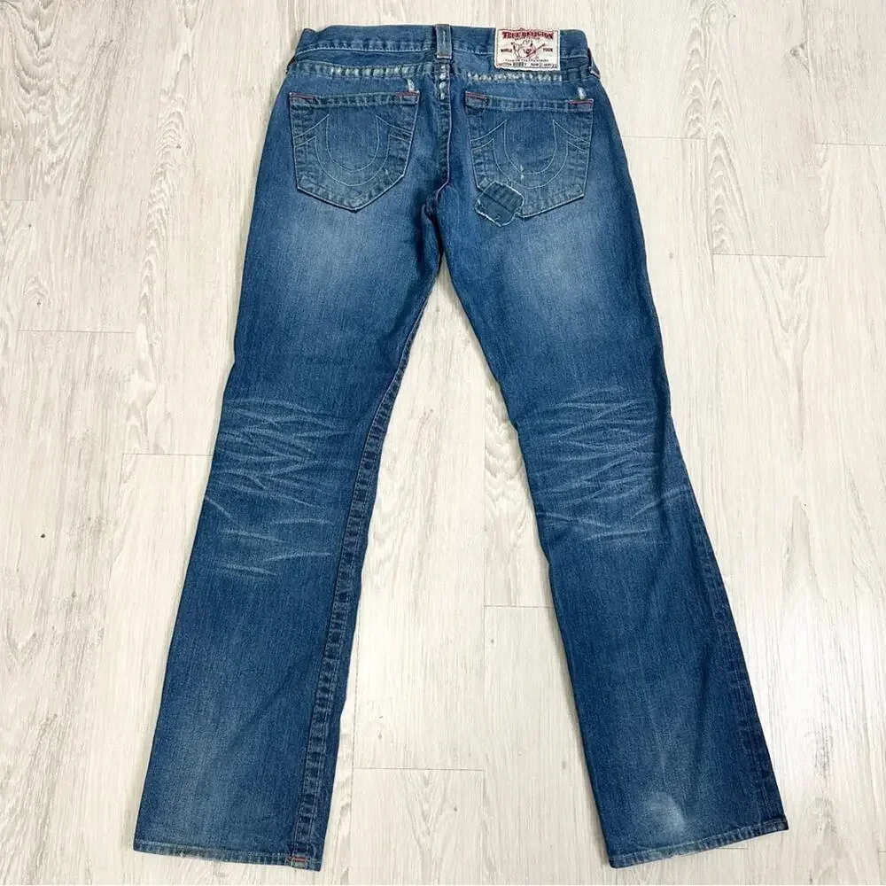 Men’s True Religion Bobby Jeans - Distressed Patchwork - Made in USA Size 31x33